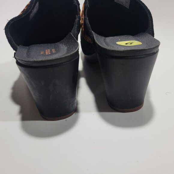 Crocs Womens Suede Block Heels Clogs Black Sz 9W - Picture 4 of 9